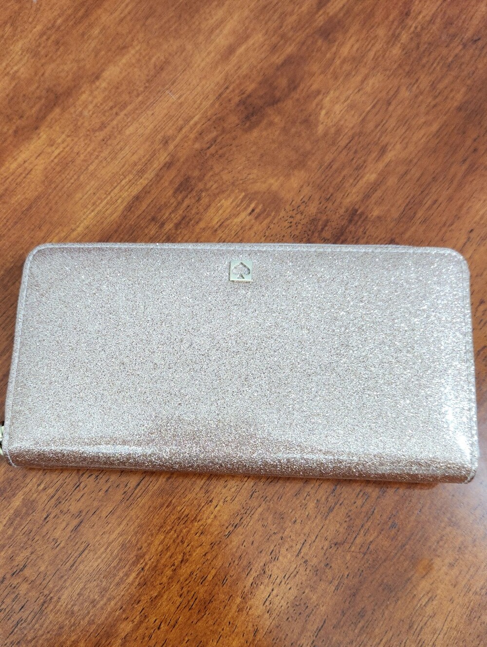 Kate Spade Mavis Street Neda Continental Zip Wallet in Rose Gold Sparkle